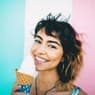 Young girl with ice cream