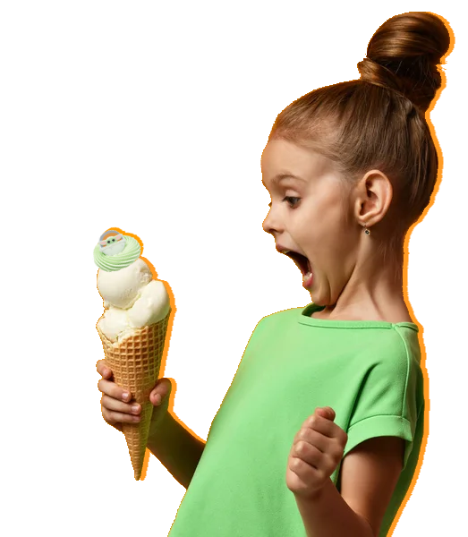 what a tasty icecream young lady says